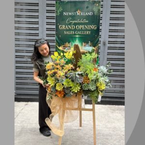 Hoa khai trương kệ hoa sen đá mix lan mini
