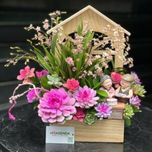 Giỏ Hoa 8 3 ngôi nhà hạnh phúc